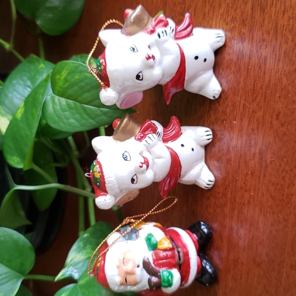 Vintage set Lot of 7 Ornaments Santa Toy soldier mouse snowman - Picture 3 of 16